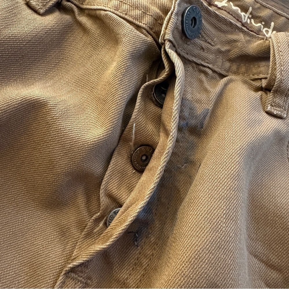 ❤️ Cult of Individuality Brown Jeans with Paint Splat Black Details 38 - Picture 9 of 12